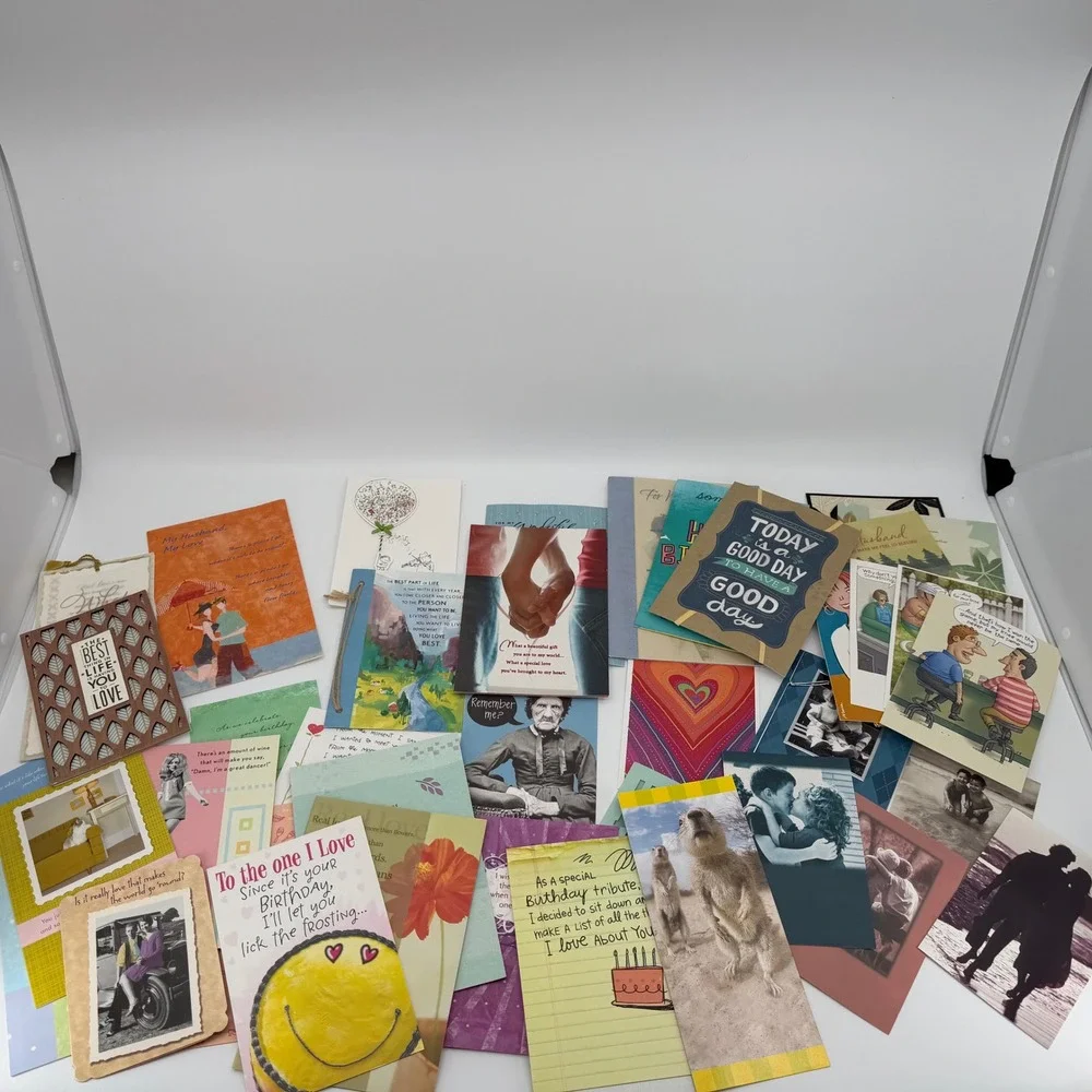 Birthday Cards Same Couple Marriage Love Story Ephemera LOT of 42 Vintage Modern